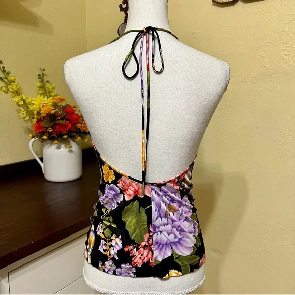 Dolce & Gabbana Satin Floral Halter Top - Picture 2 of 4